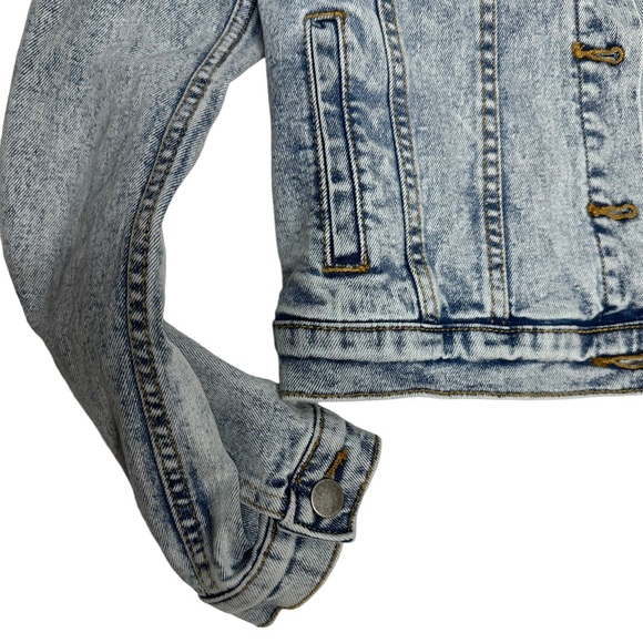 NWT Free People x Driftwood Trucker Bandana Insert Denim Jacket xs - Picture 6 of 12